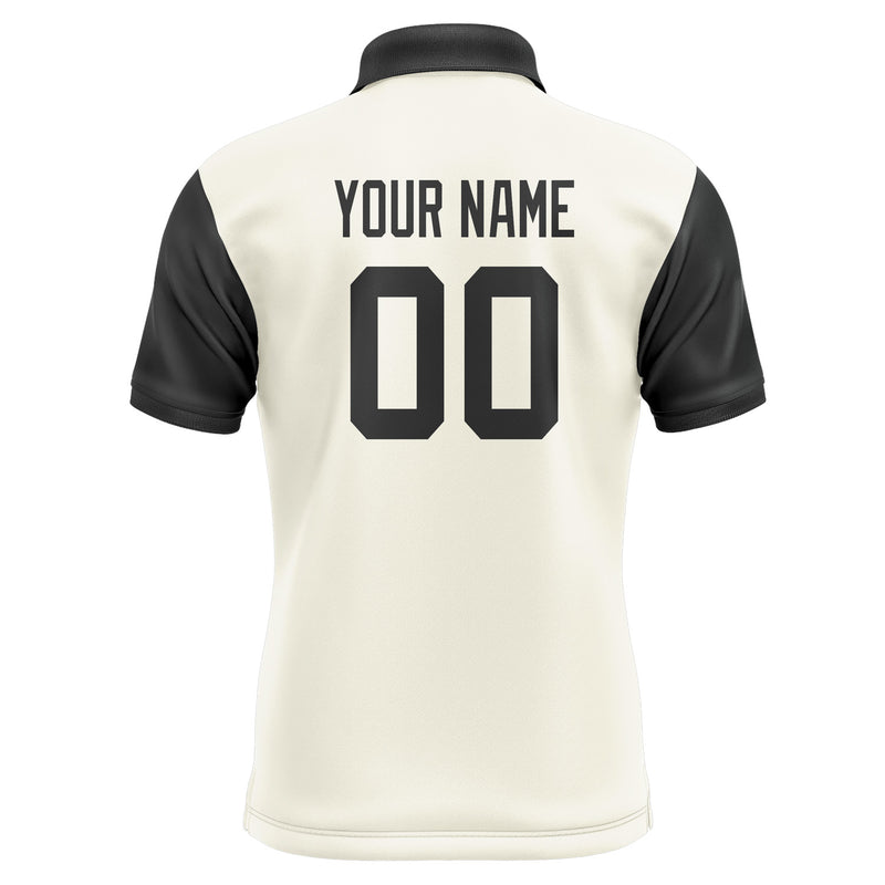 Custom Cream Black Short-Sleeve Polo Shirt PO031717B117