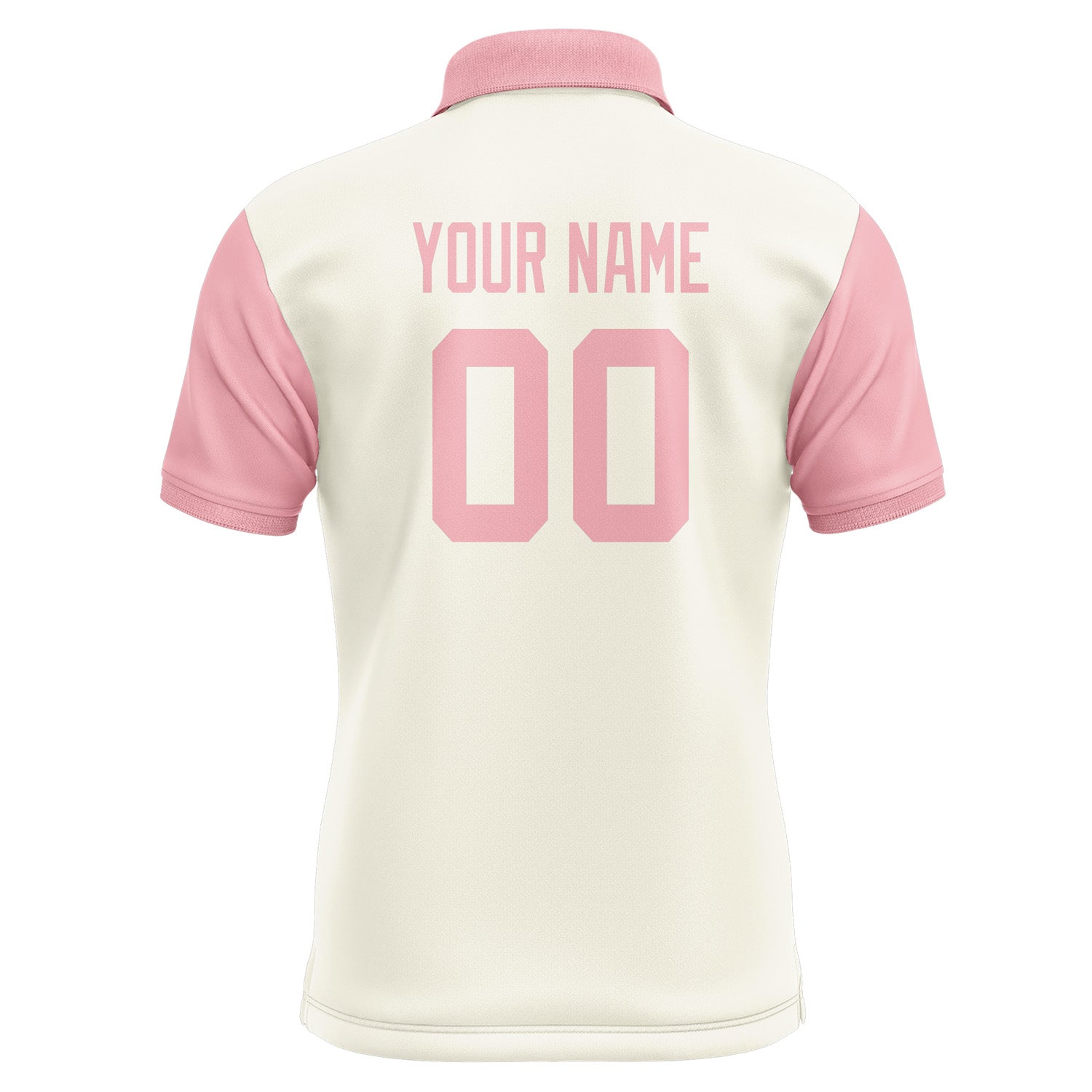 Custom Cream Light Pink Short-Sleeve Polo Shirt PO032121B121