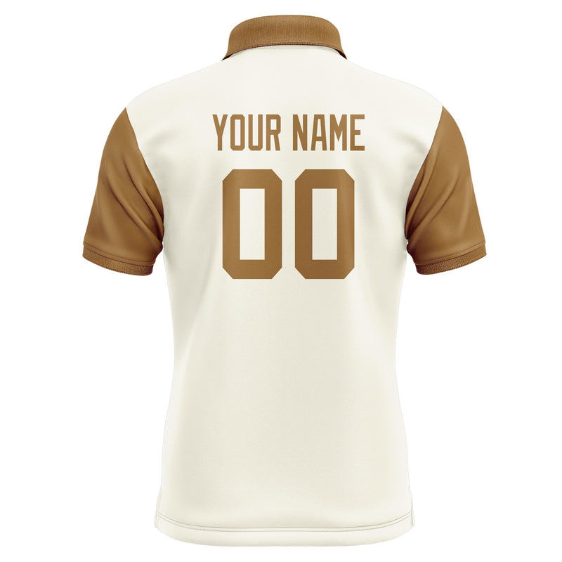 Custom Cream Khaki Short-Sleeve Polo Shirt PO032222B122