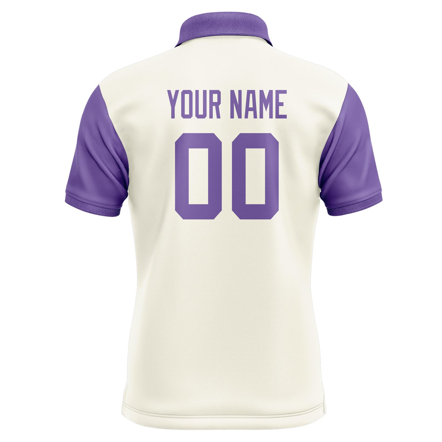 Custom Cream Light Purple Short-Sleeve Polo Shirt PO032323B123
