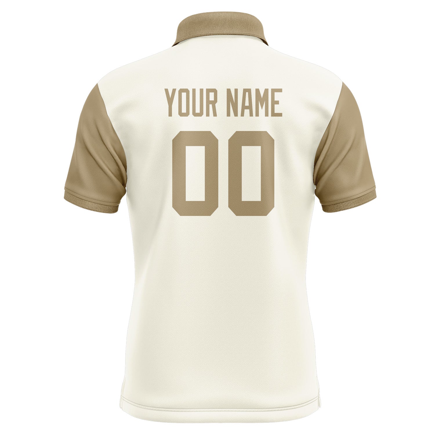 Custom Cream Light Khaki Short-Sleeve Polo Shirt PO032525B125