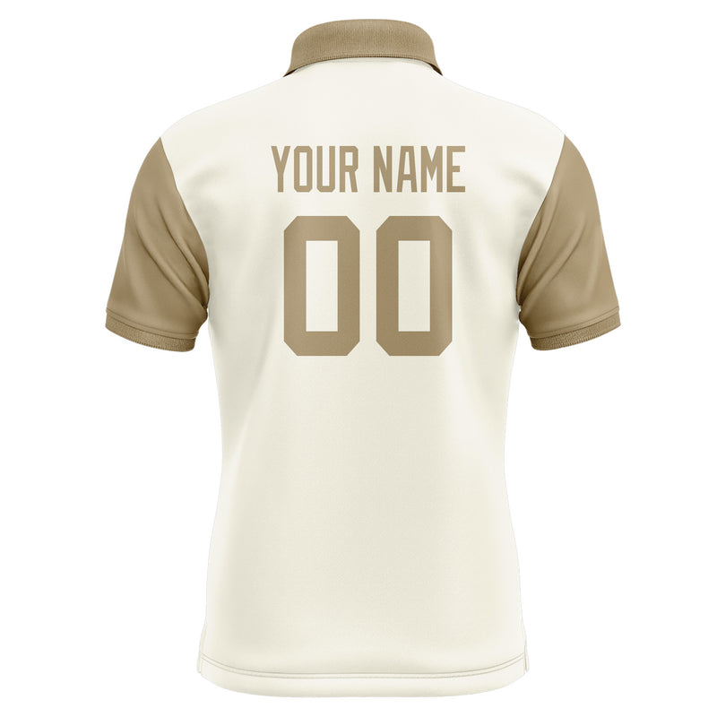 Custom Cream Light Khaki Short-Sleeve Polo Shirt PO032525B125