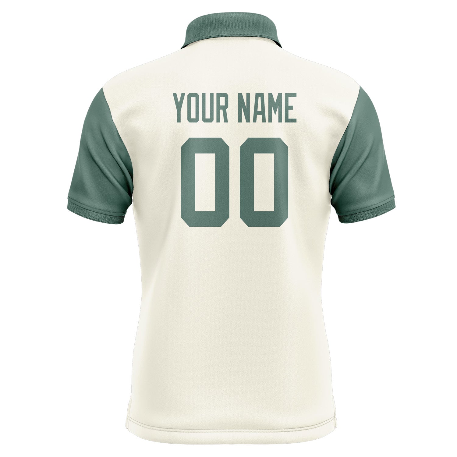 Custom Cream Blue Green Short-Sleeve Polo Shirt PO032727B127