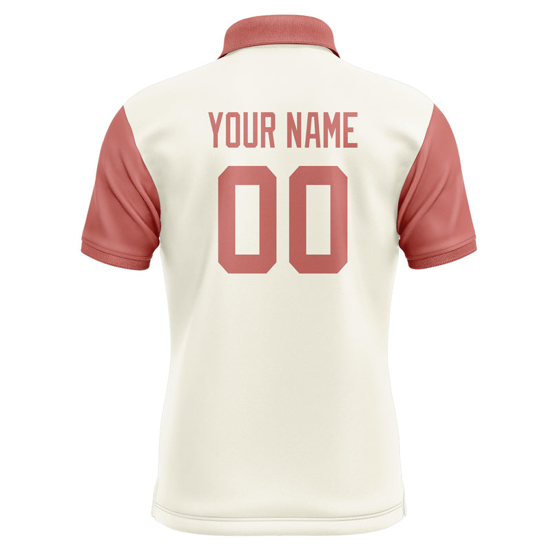 Custom Cream Copper Rose Short-Sleeve Polo Shirt PO032929B129