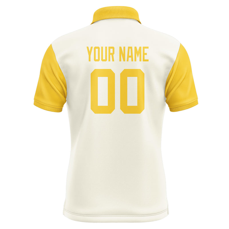 Custom Cream Gold Short-Sleeve Polo Shirt PO033030B130