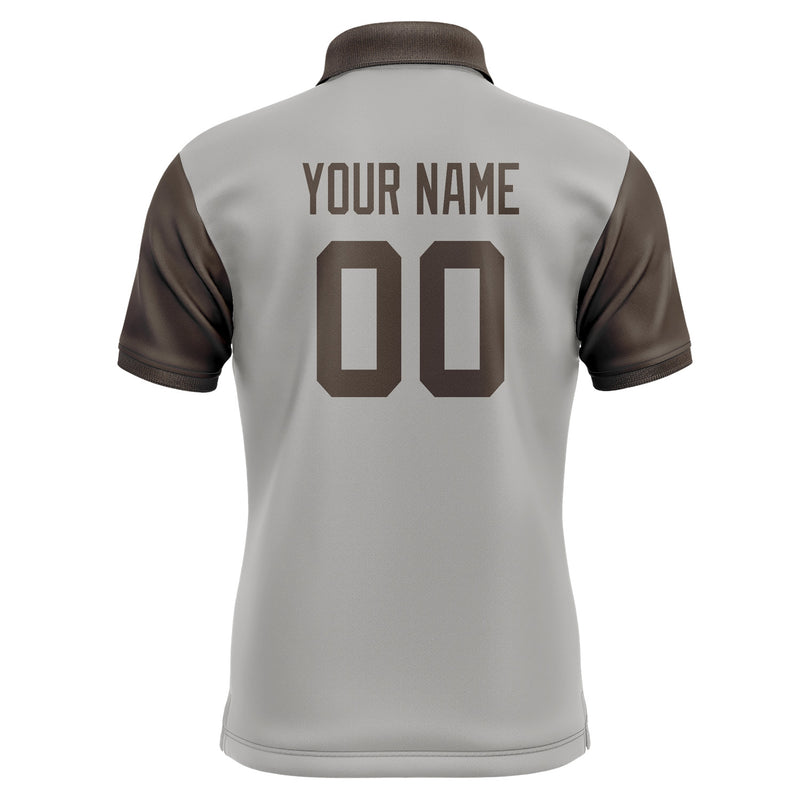 Custom Gray Brown Short-Sleeve Polo Shirt PO040101B101