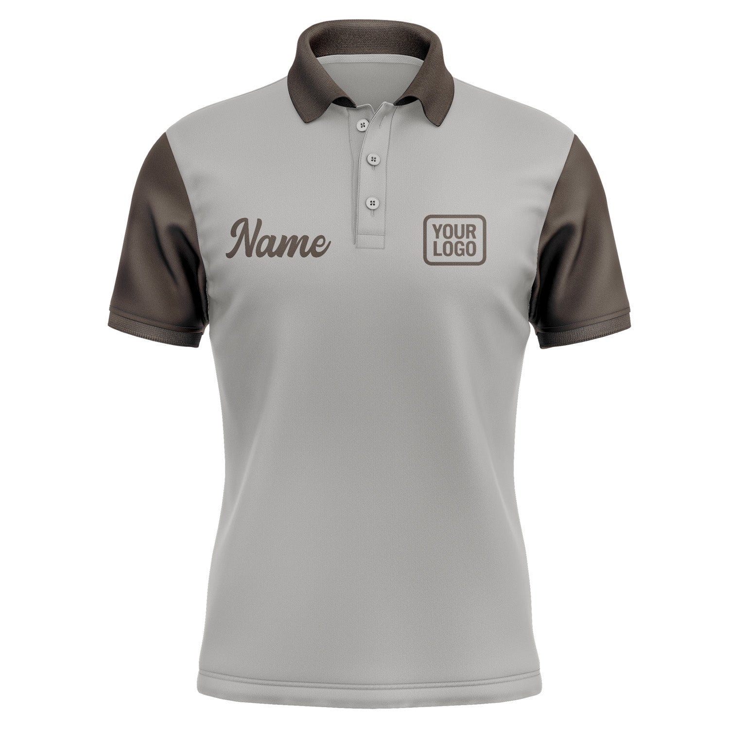 Custom Gray Brown Short-Sleeve Polo Shirt PO040101B101