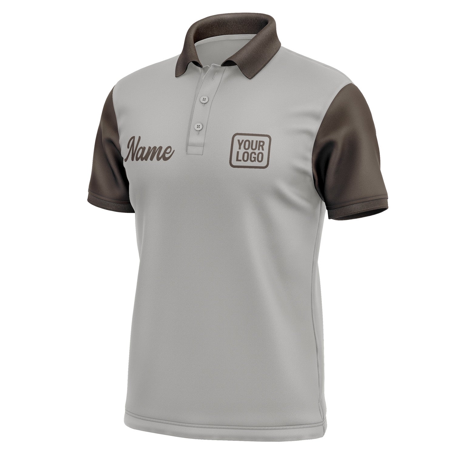 Custom Gray Brown Short-Sleeve Polo Shirt PO040101B101