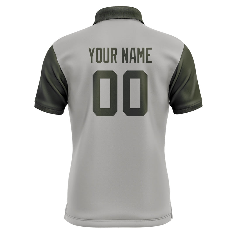 Custom Gray Olive Short-Sleeve Polo Shirt PO040202B102