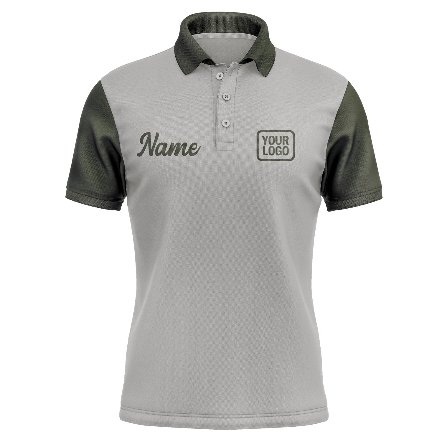 Custom Gray Olive Short-Sleeve Polo Shirt PO040202B102