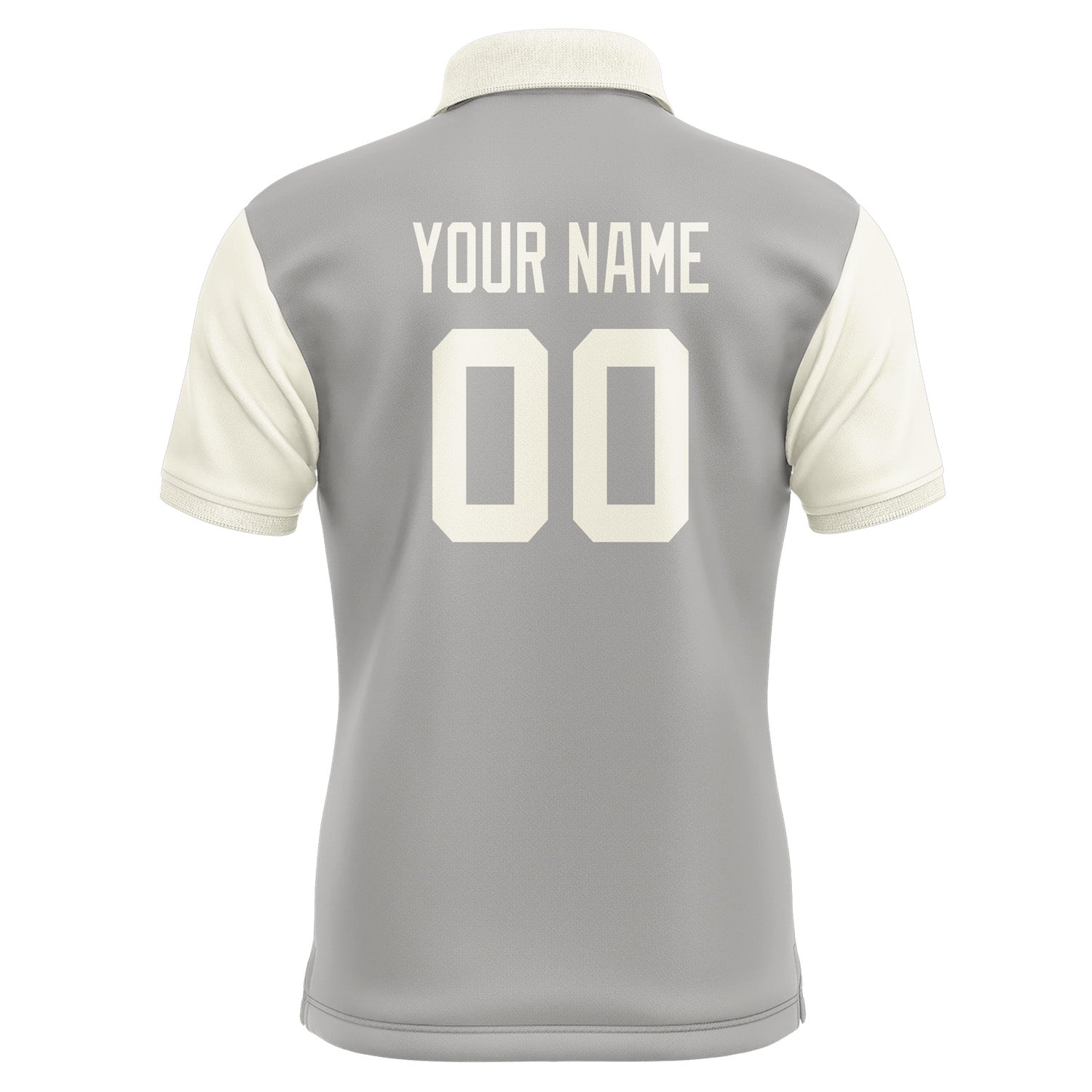 Custom Gray Cream Short-Sleeve Polo Shirt PO040303B103