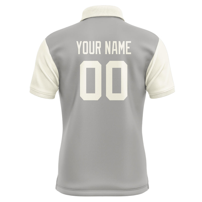 Custom Gray Cream Short-Sleeve Polo Shirt PO040303B103