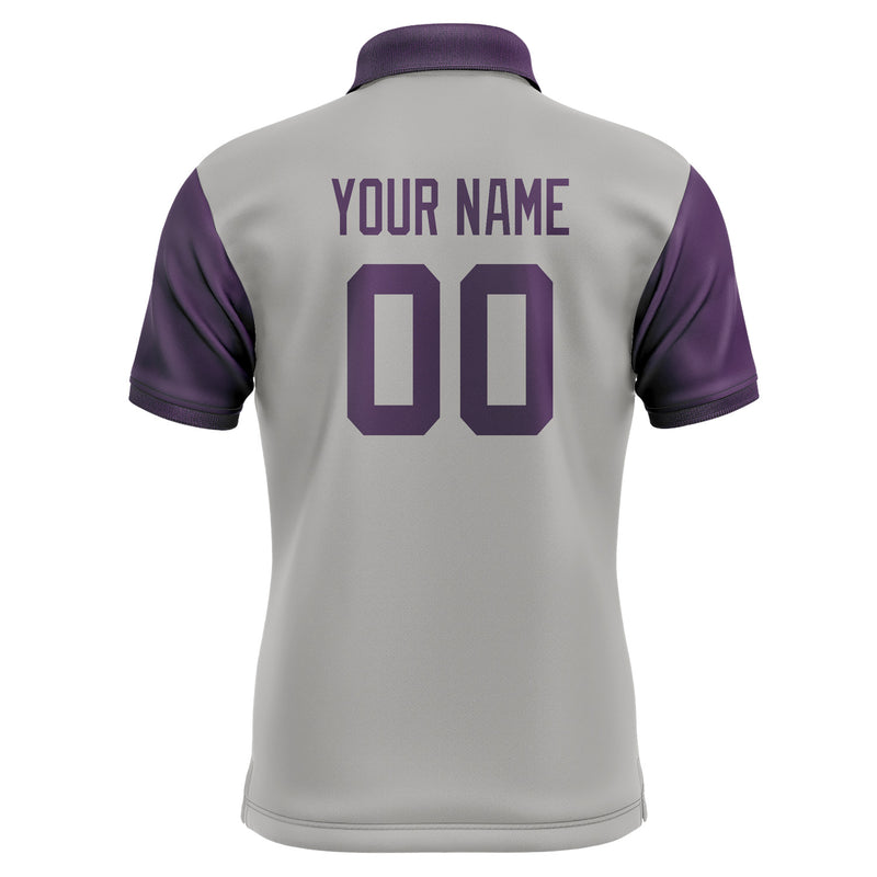 Custom Gray Purple Short-Sleeve Polo Shirt PO040707B107