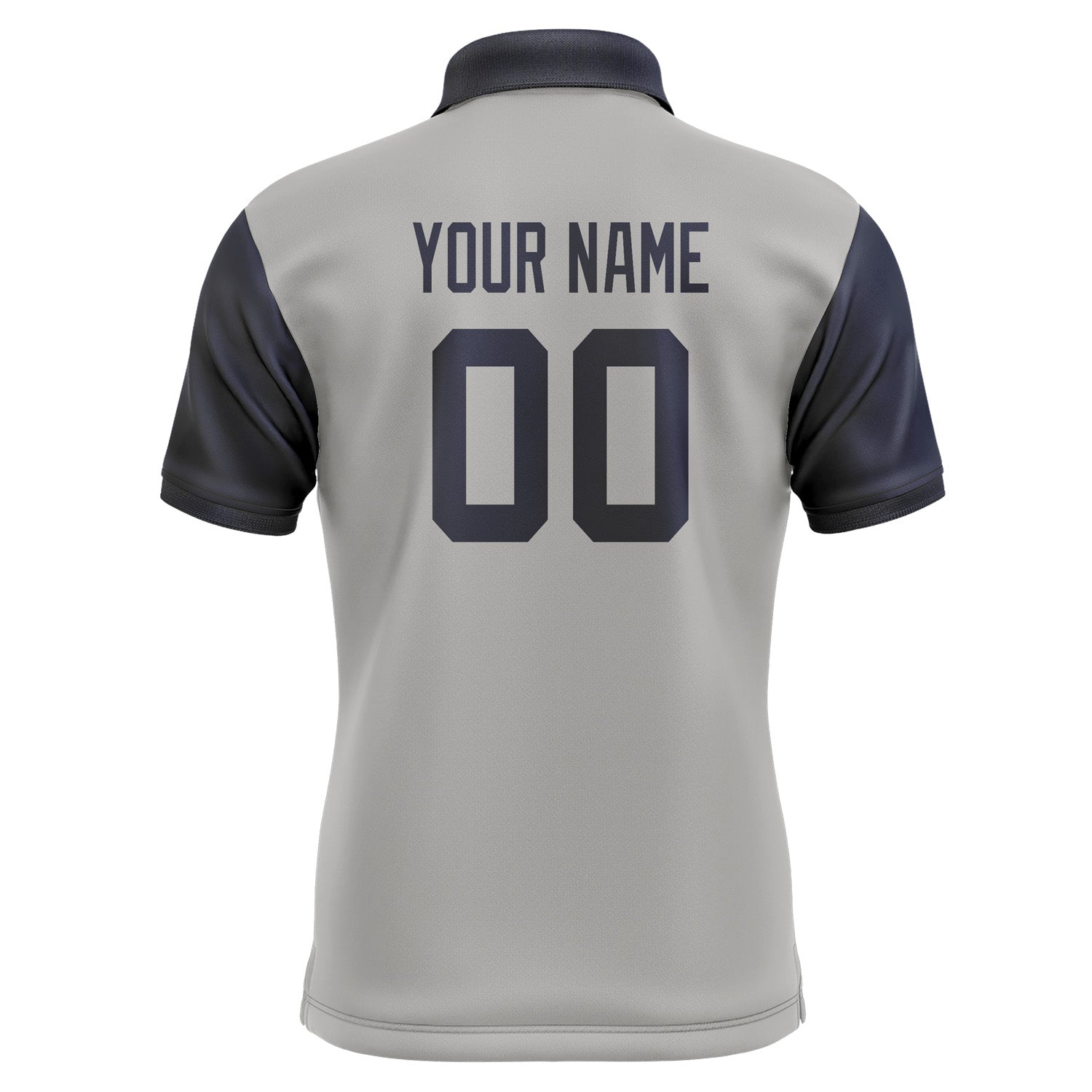 Custom Gray Navy Short-Sleeve Polo Shirt PO041111B111
