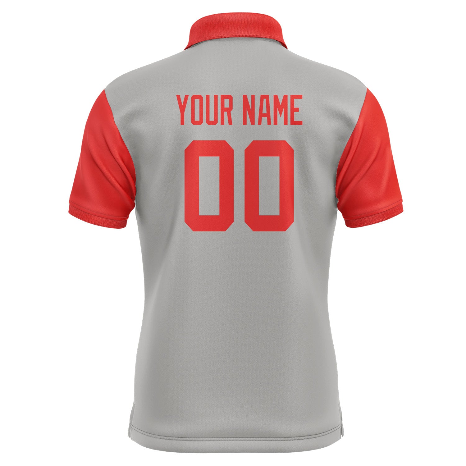 Custom Gray Orange Red Short-Sleeve Polo Shirt PO041212B112