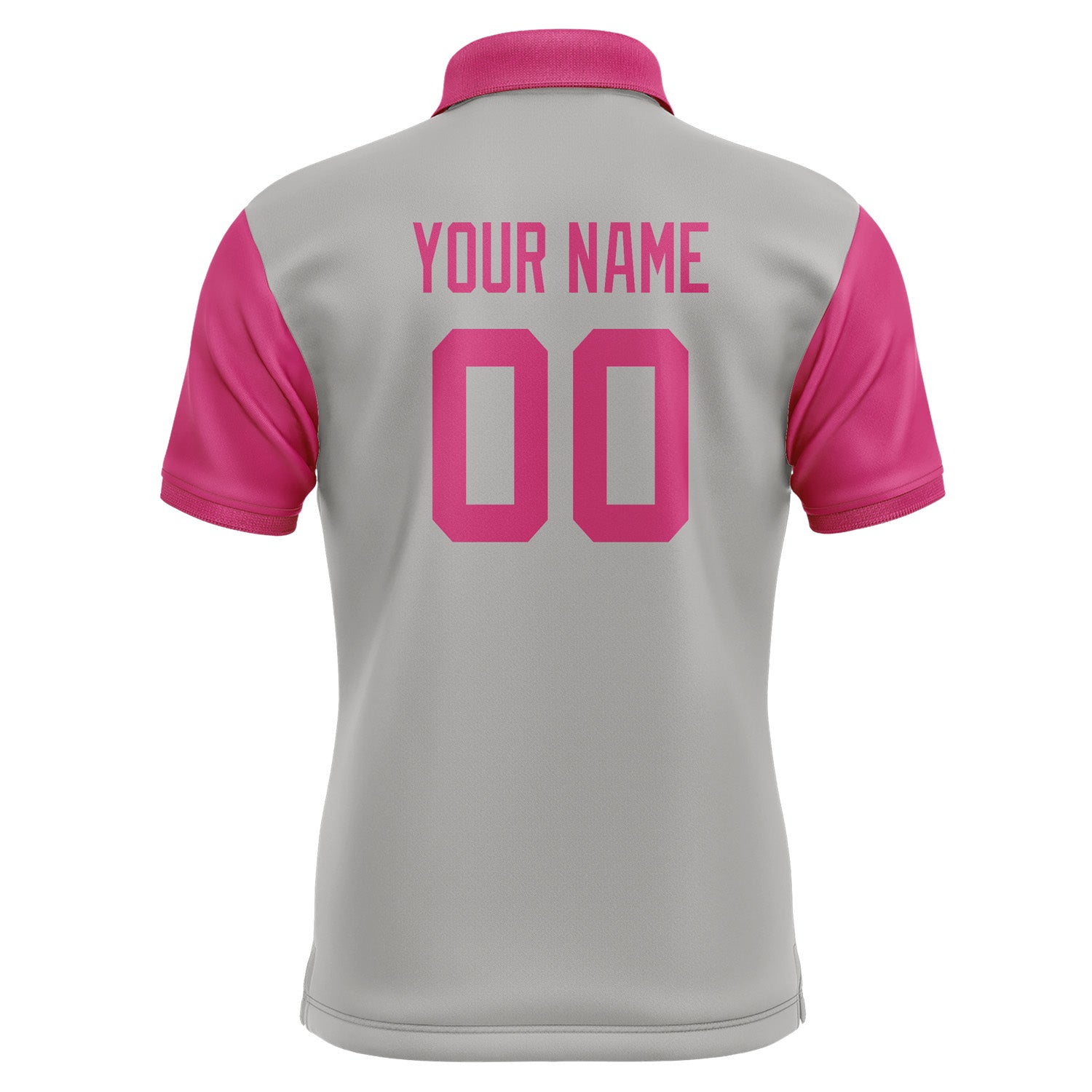 Custom Gray Pink Short-Sleeve Polo Shirt PO041313B113