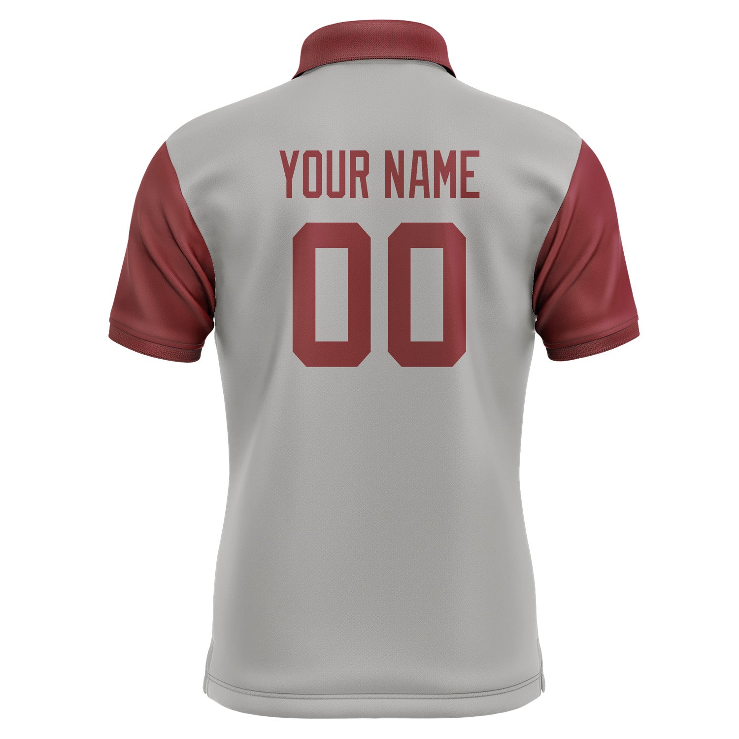 Custom Gray Crimson Red Short-Sleeve Polo Shirt PO041515B115