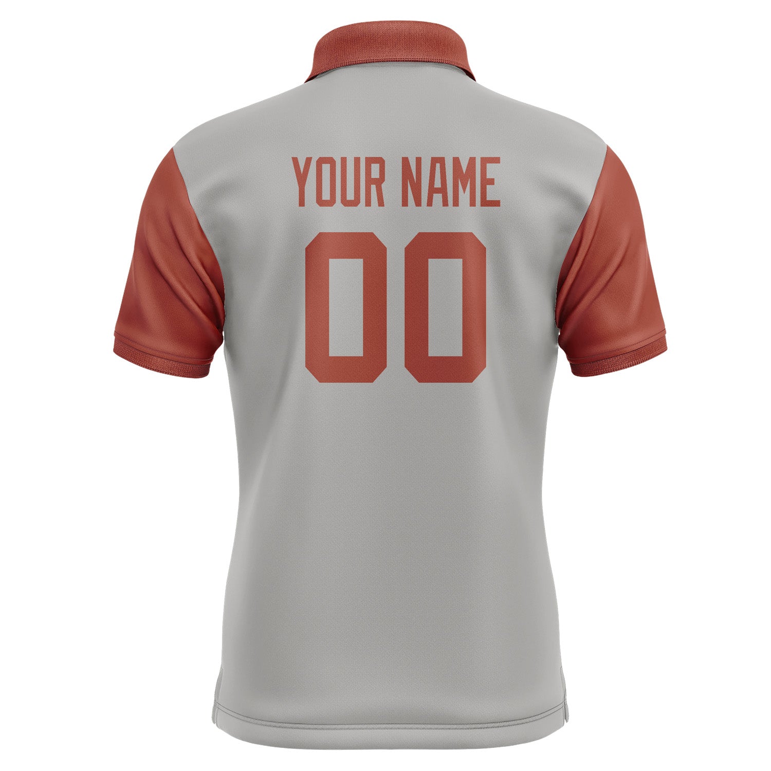 Custom Gray Coral Red Short-Sleeve Polo Shirt PO041616B116