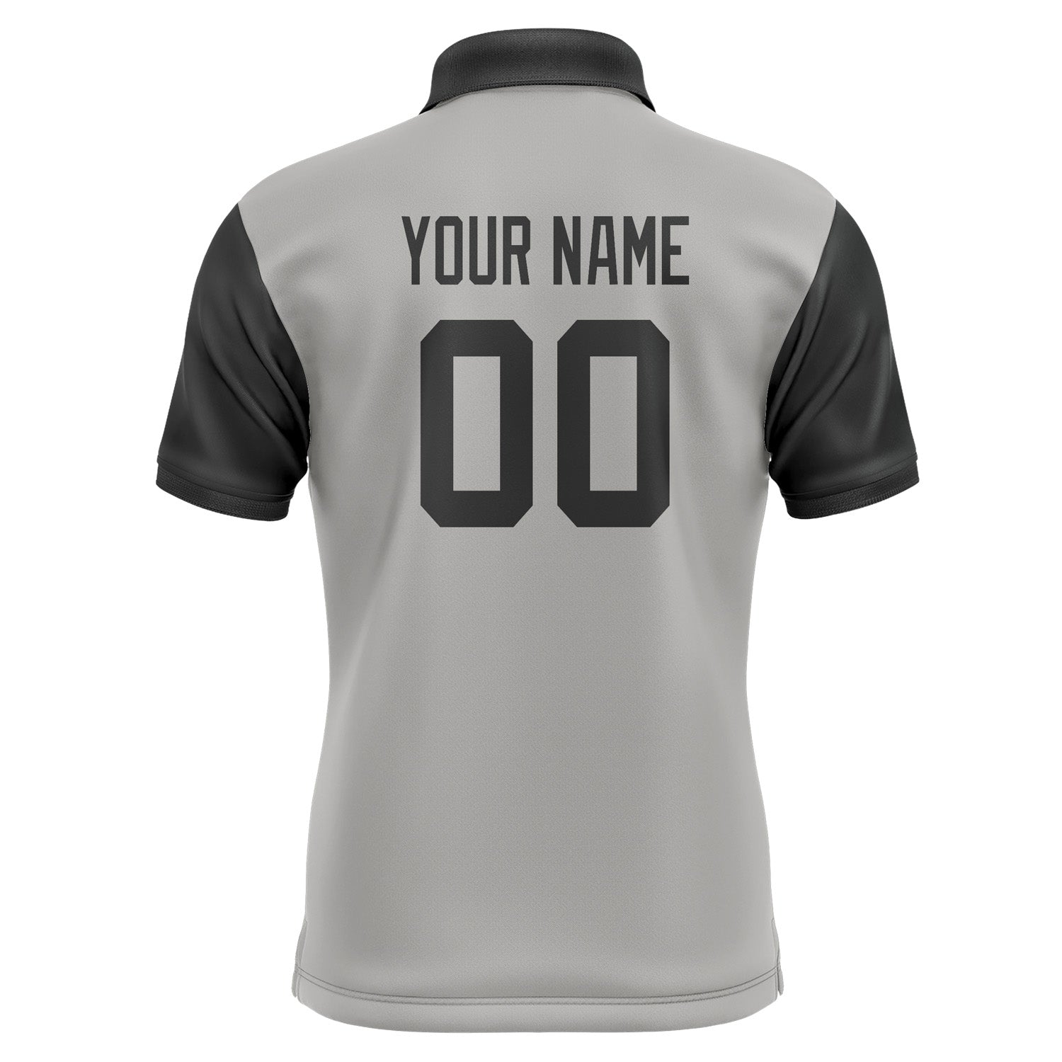 Custom Gray Black Short-Sleeve Polo Shirt PO041717B117
