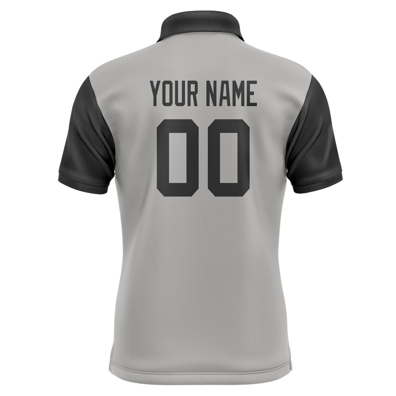 Custom Gray Black Short-Sleeve Polo Shirt PO041717B117