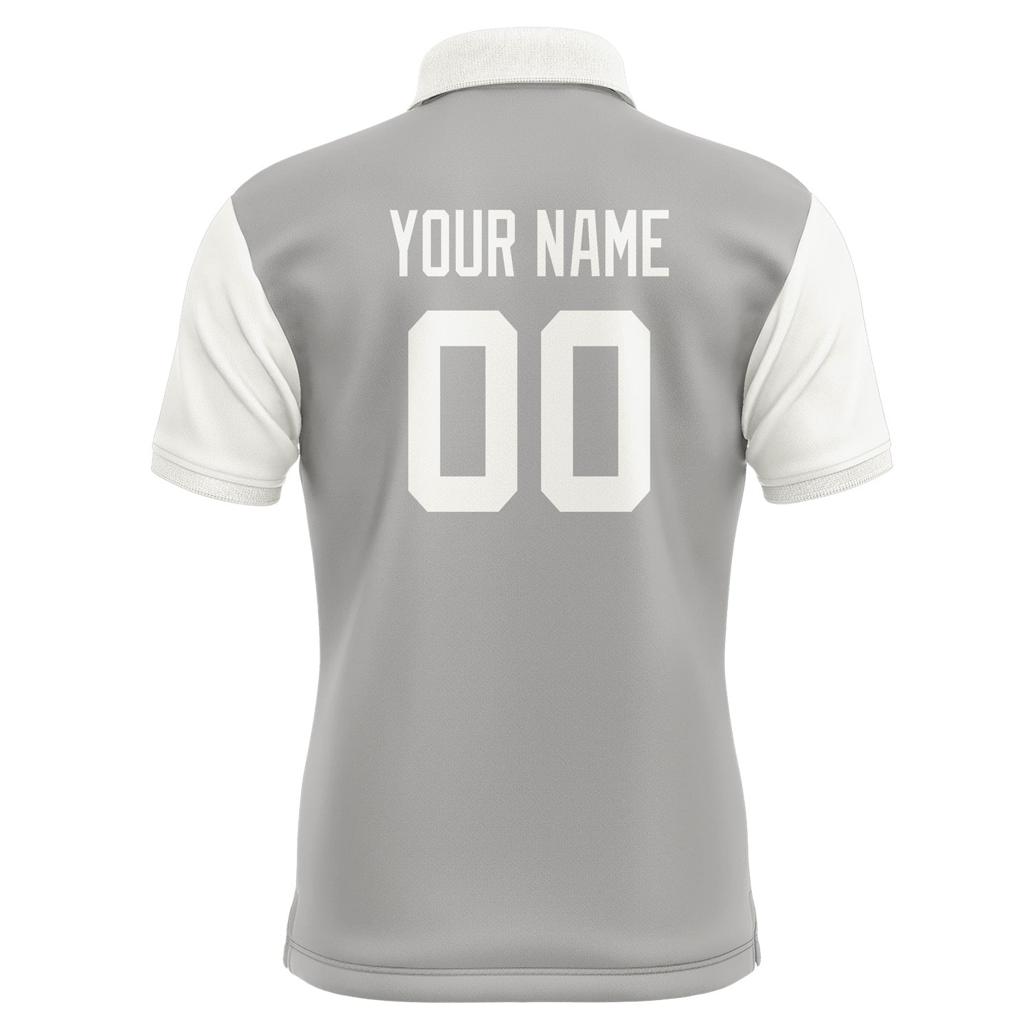 Custom Gray White Short-Sleeve Polo Shirt PO041818B118