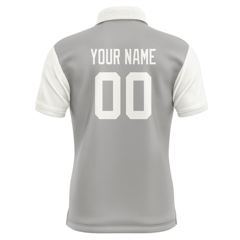 Custom Gray White Short-Sleeve Polo Shirt PO041818B118
