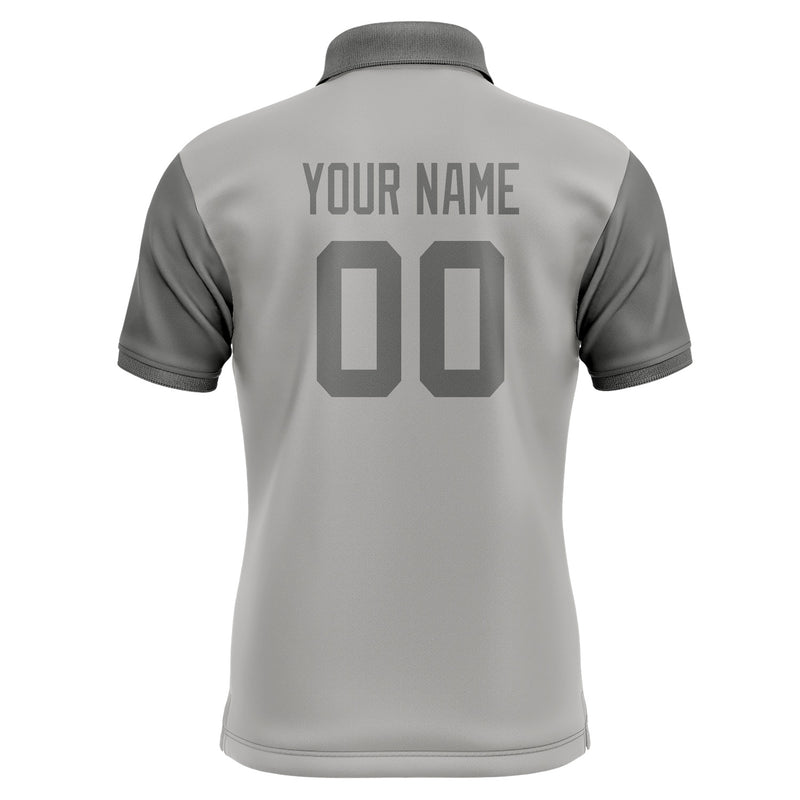 Custom Gray Dark Grey Short-Sleeve Polo Shirt PO042020B120