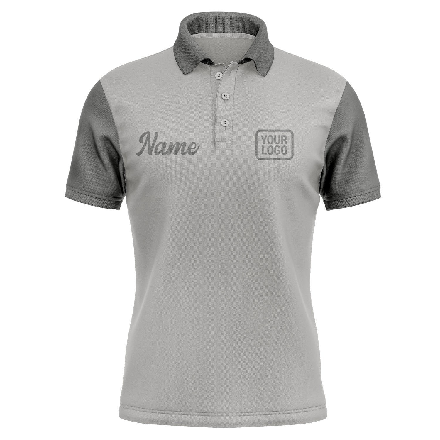 Custom Gray Dark Grey Short-Sleeve Polo Shirt PO042020B120
