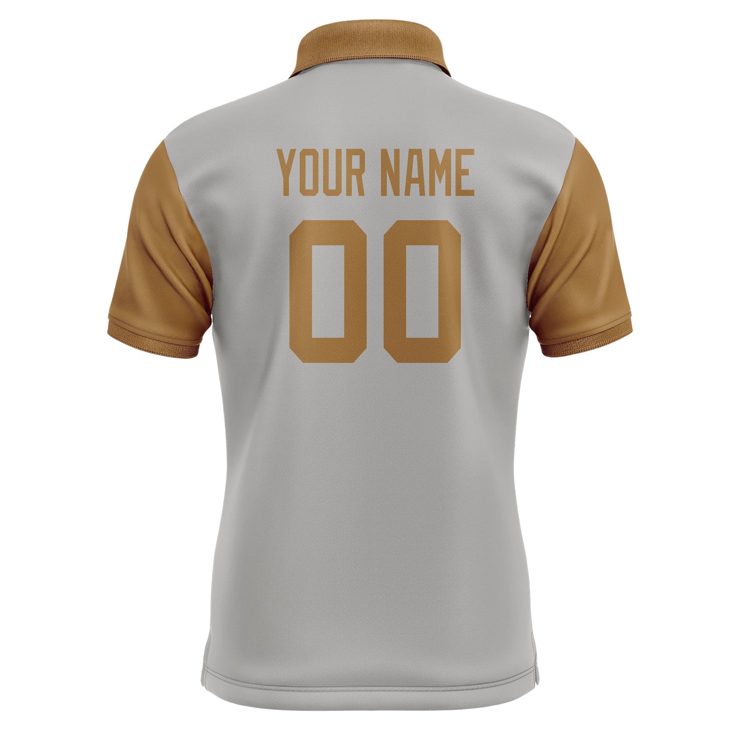Custom Gray Khaki Short-Sleeve Polo Shirt PO042222B122