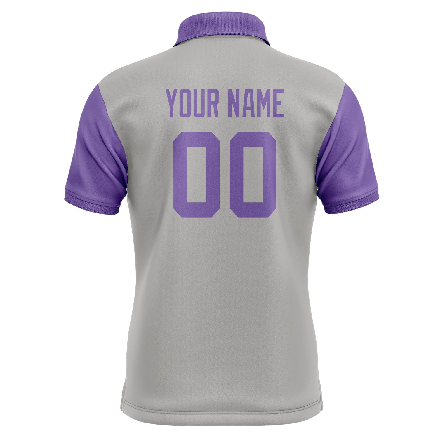 Custom Gray Light Purple Short-Sleeve Polo Shirt PO042323B123