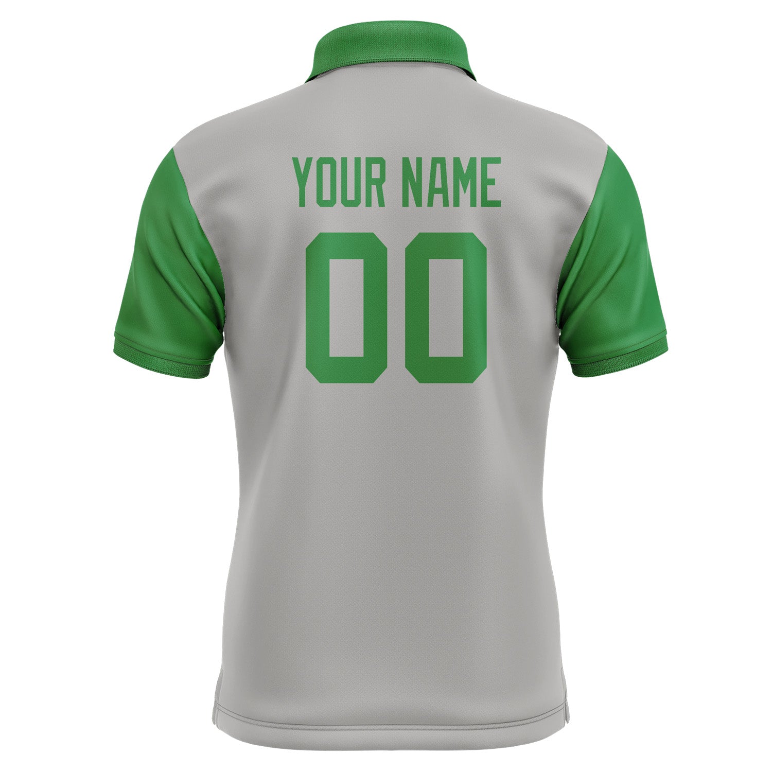 Custom Gray Emerald Green Short-Sleeve Polo Shirt PO042424B124