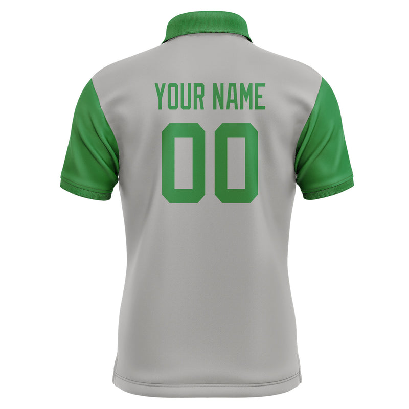 Custom Gray Emerald Green Short-Sleeve Polo Shirt PO042424B124