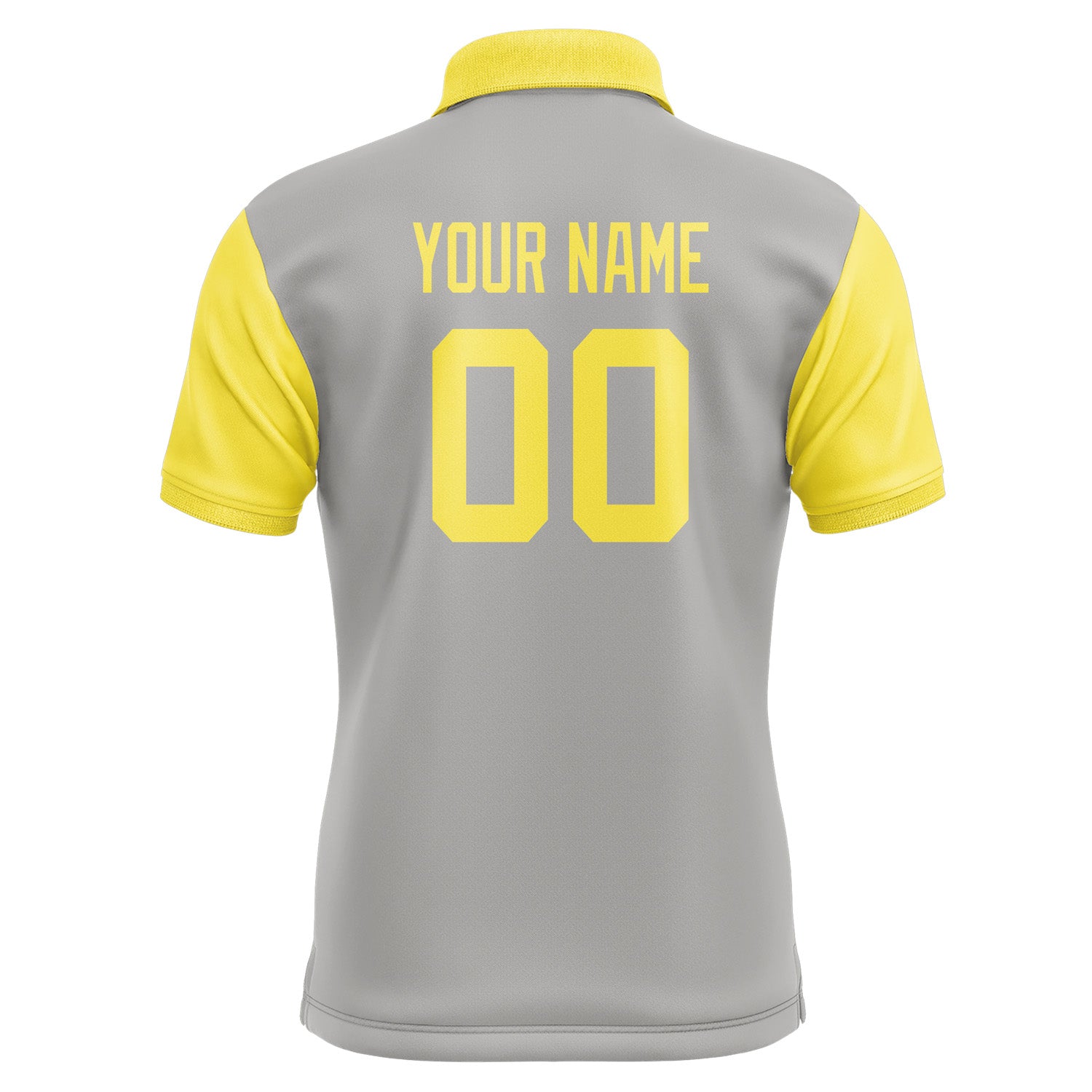 Custom Gray Light Yellow Short-Sleeve Polo Shirt PO042626B126