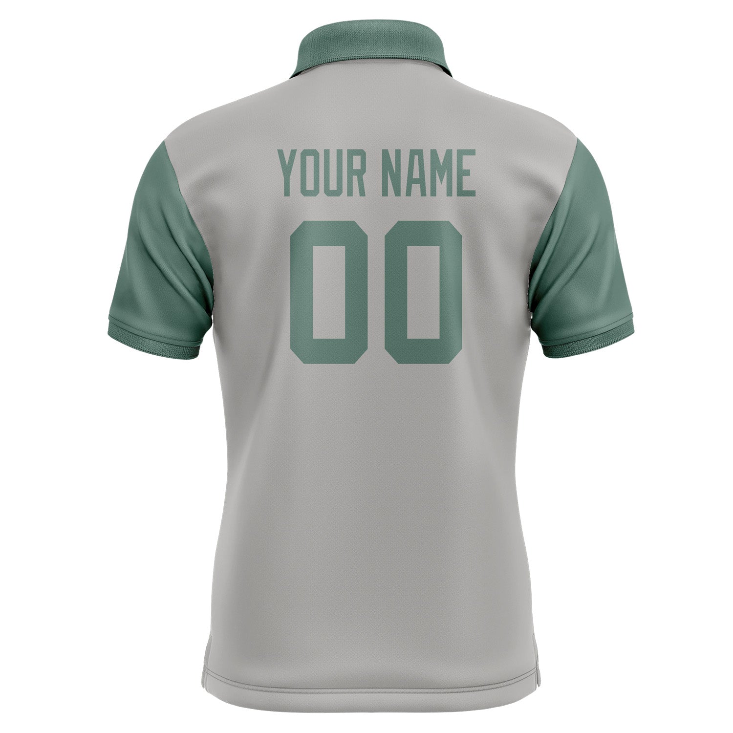 Custom Gray Blue Green Short-Sleeve Polo Shirt PO042727B127