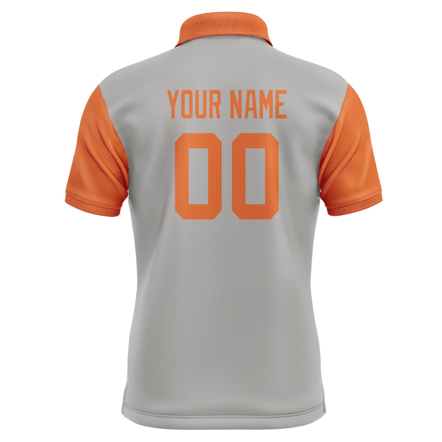 Custom Gray Orange Short-Sleeve Polo Shirt PO042828B128