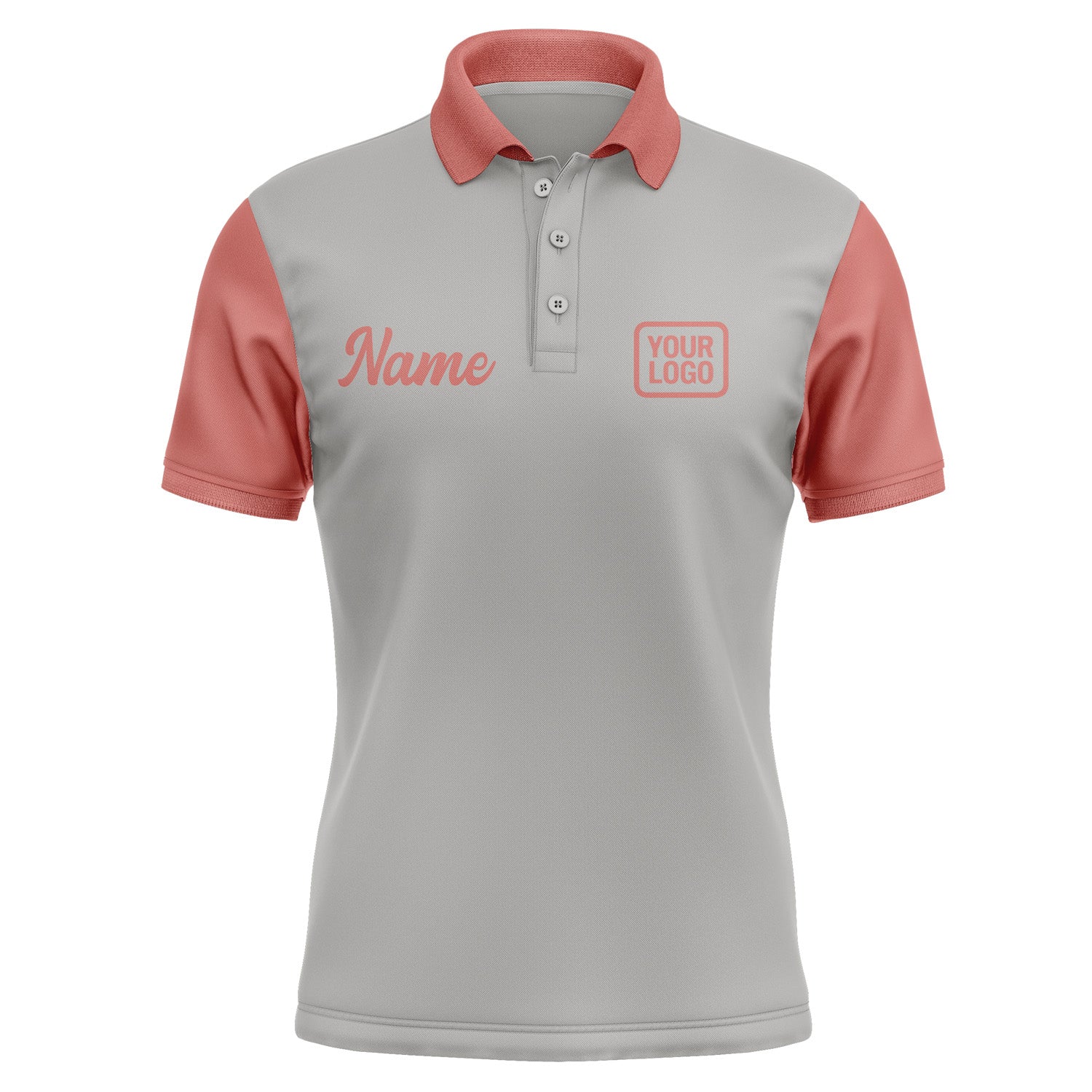 Custom Gray Copper Rose Short-Sleeve Polo Shirt PO042929B129