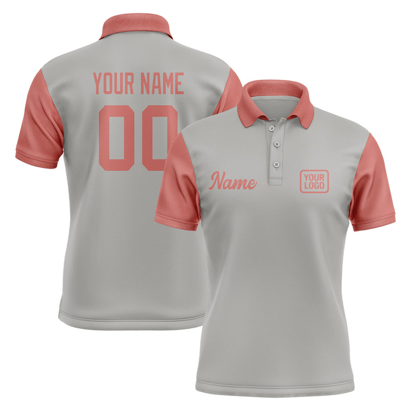 Custom Gray Copper Rose Short-Sleeve Polo Shirt PO042929B129