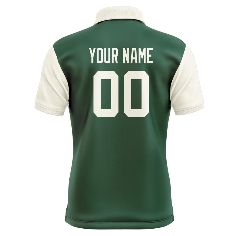 Custom Green Cream Short-Sleeve Polo Shirt PO050303B103