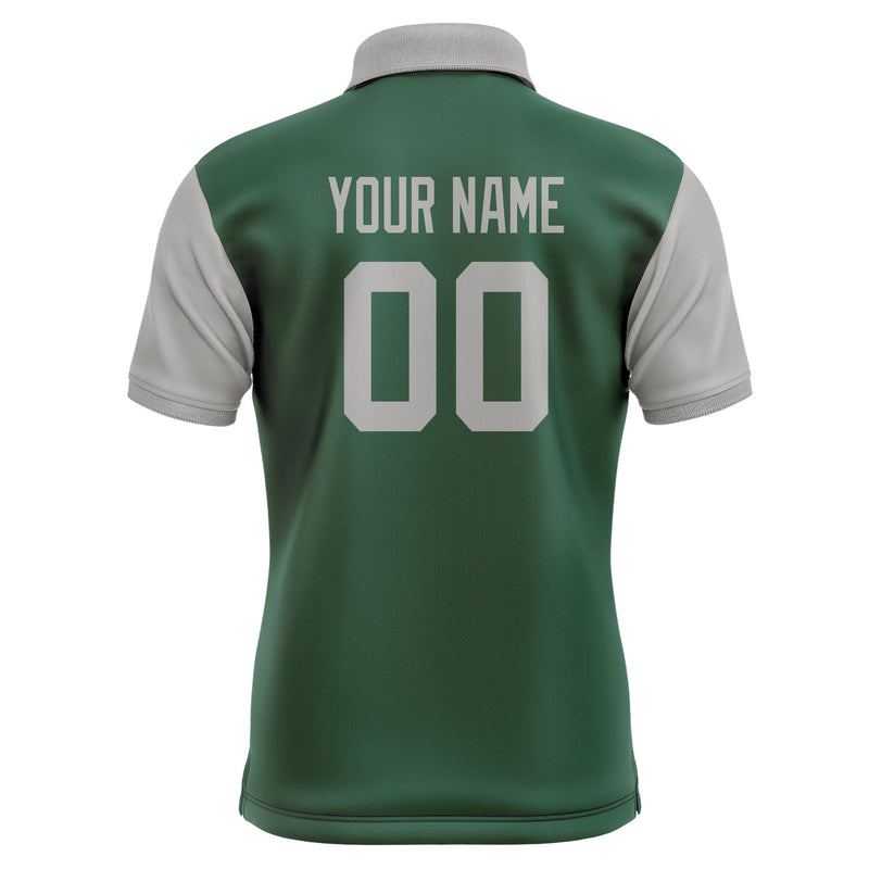Custom Green Gray Short-Sleeve Polo Shirt PO050404B104