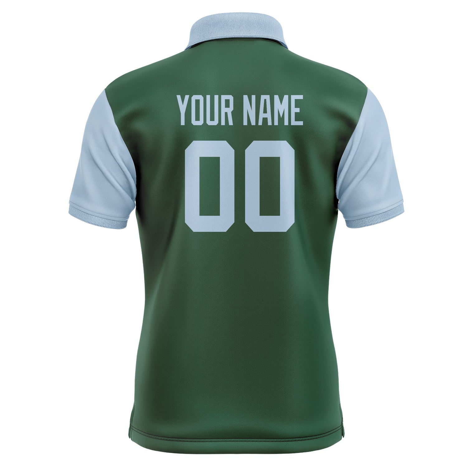 Custom Green Light Blue Short-Sleeve Polo Shirt PO050808B108