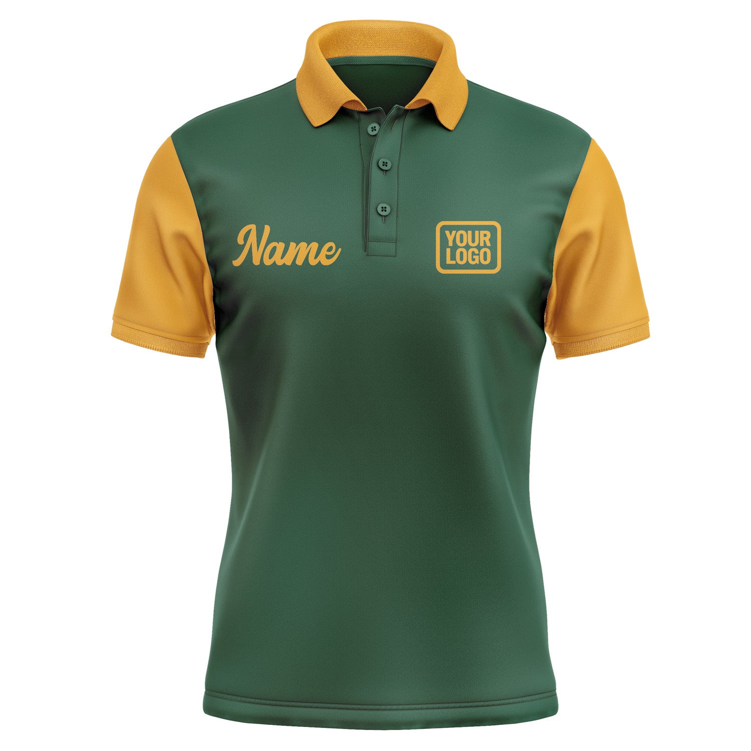 Custom Green Yellow Short-Sleeve Polo Shirt PO051919B119