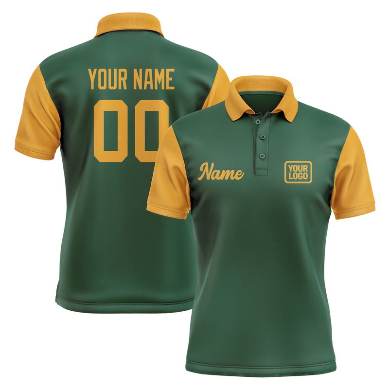 Custom Green Yellow Short-Sleeve Polo Shirt PO051919B119