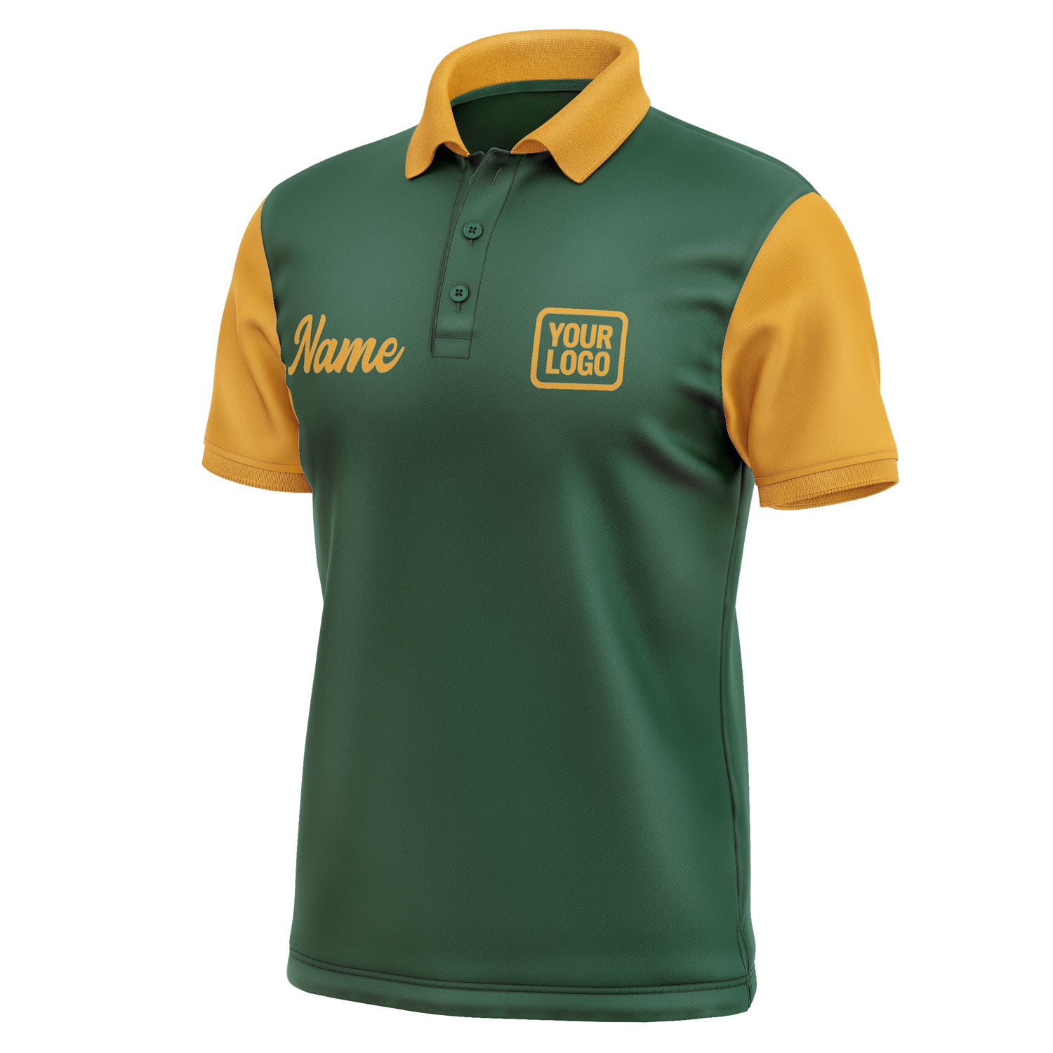 Custom Green Yellow Short-Sleeve Polo Shirt PO051919B119