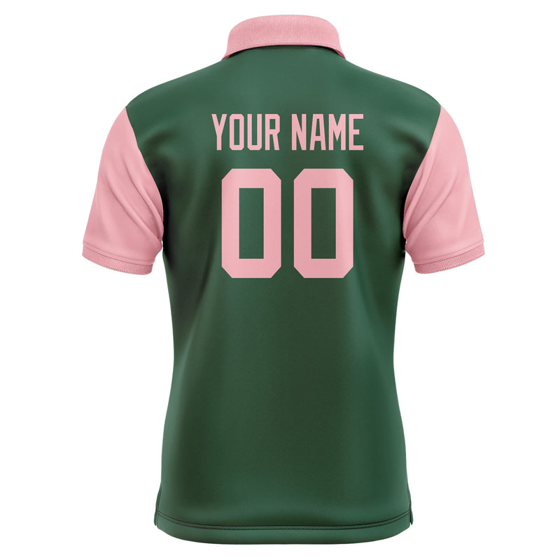 Custom Green Light Pink Short-Sleeve Polo Shirt PO052121B121