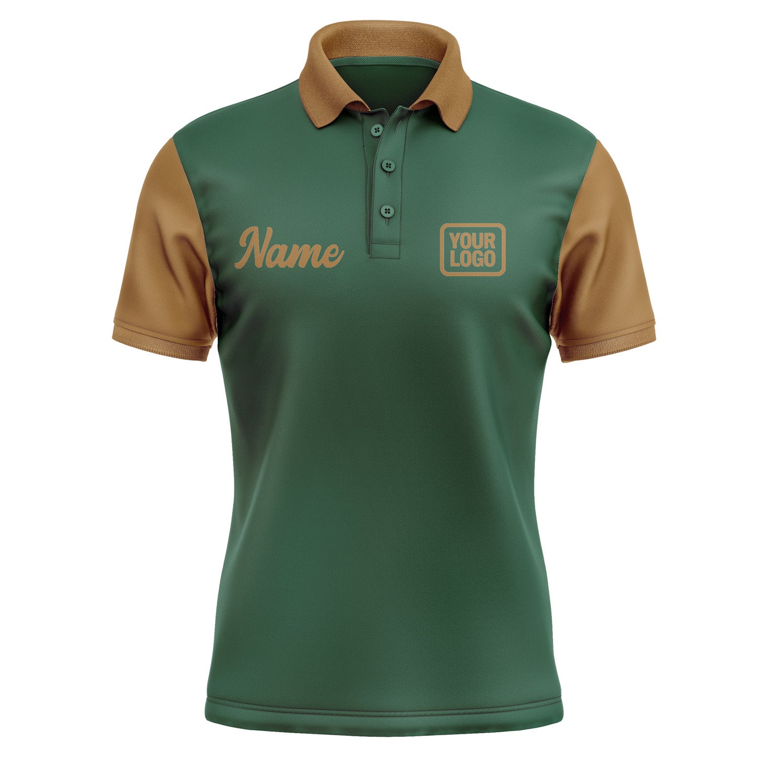 Custom Green Khaki Short-Sleeve Polo Shirt PO052222B122