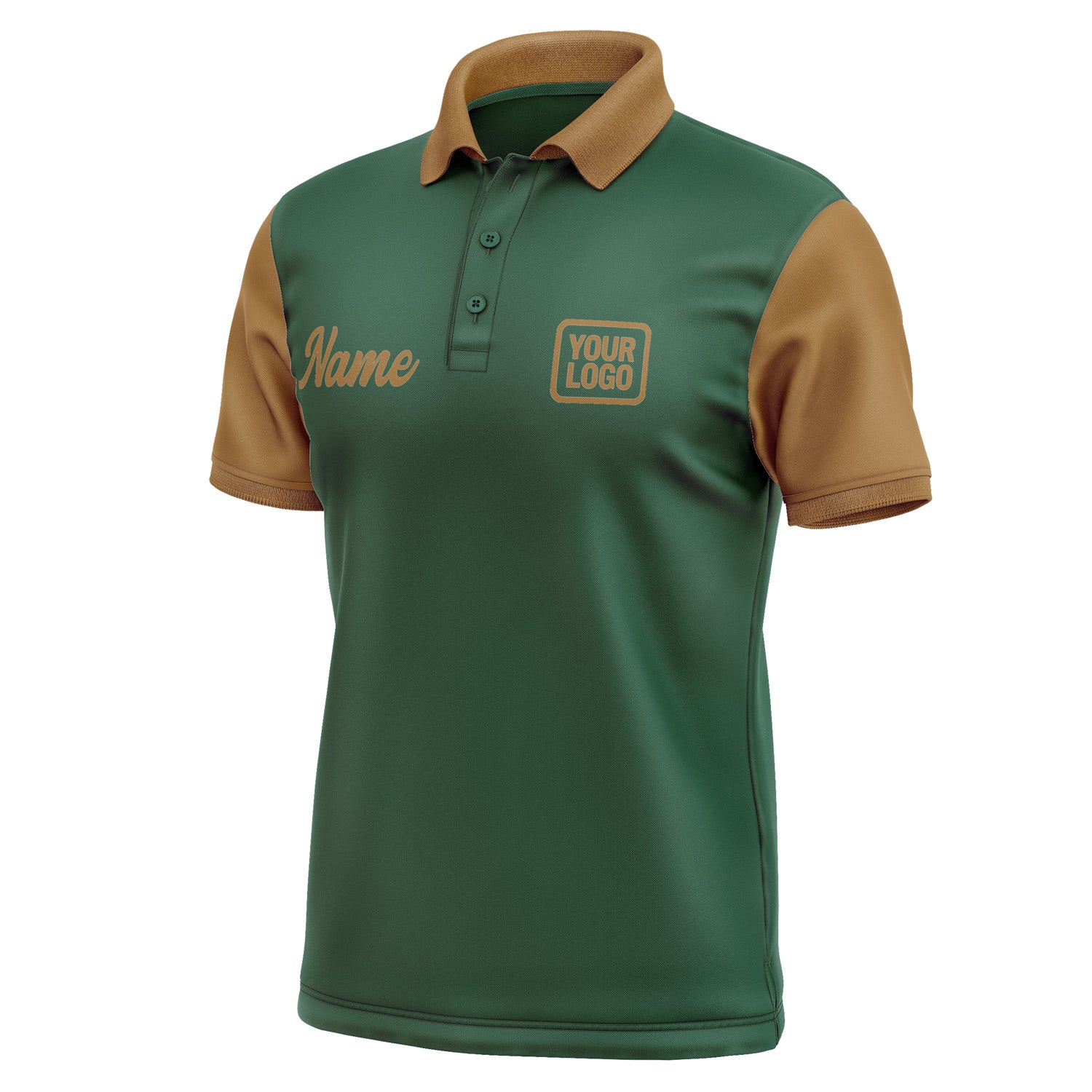 Custom Green Khaki Short-Sleeve Polo Shirt PO052222B122
