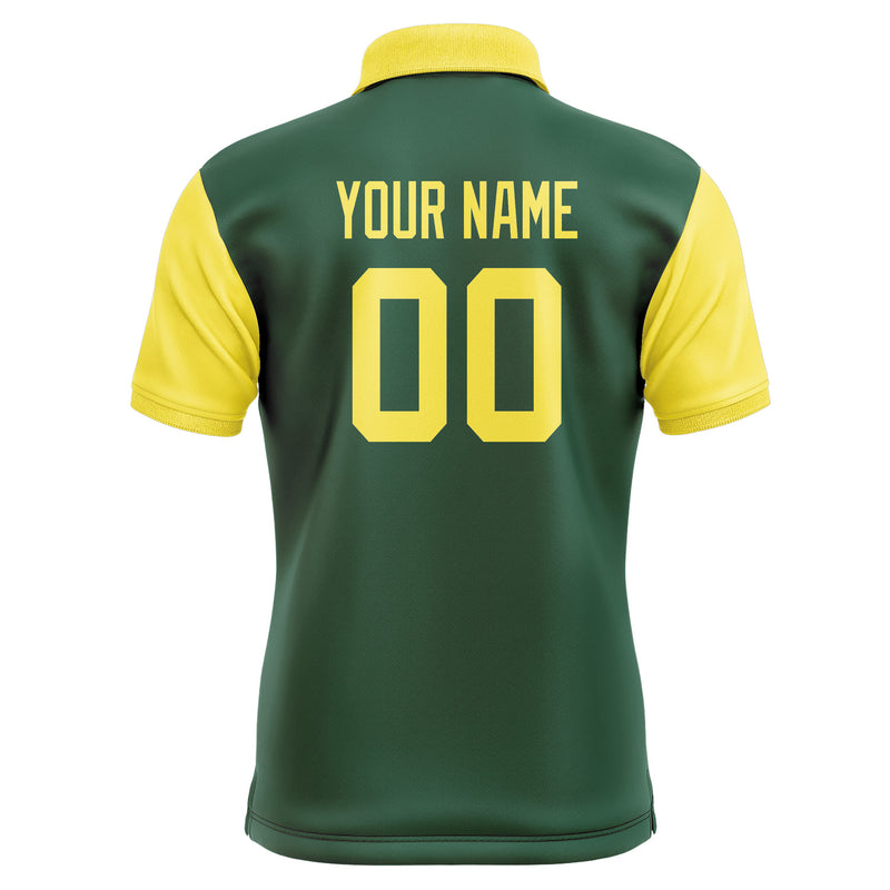 Custom Green Light Yellow Short-Sleeve Polo Shirt PO052626B126