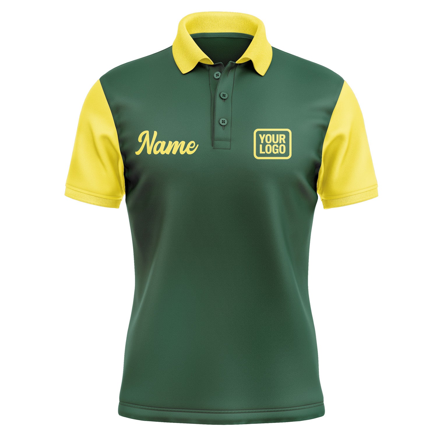 Custom Green Light Yellow Short-Sleeve Polo Shirt PO052626B126