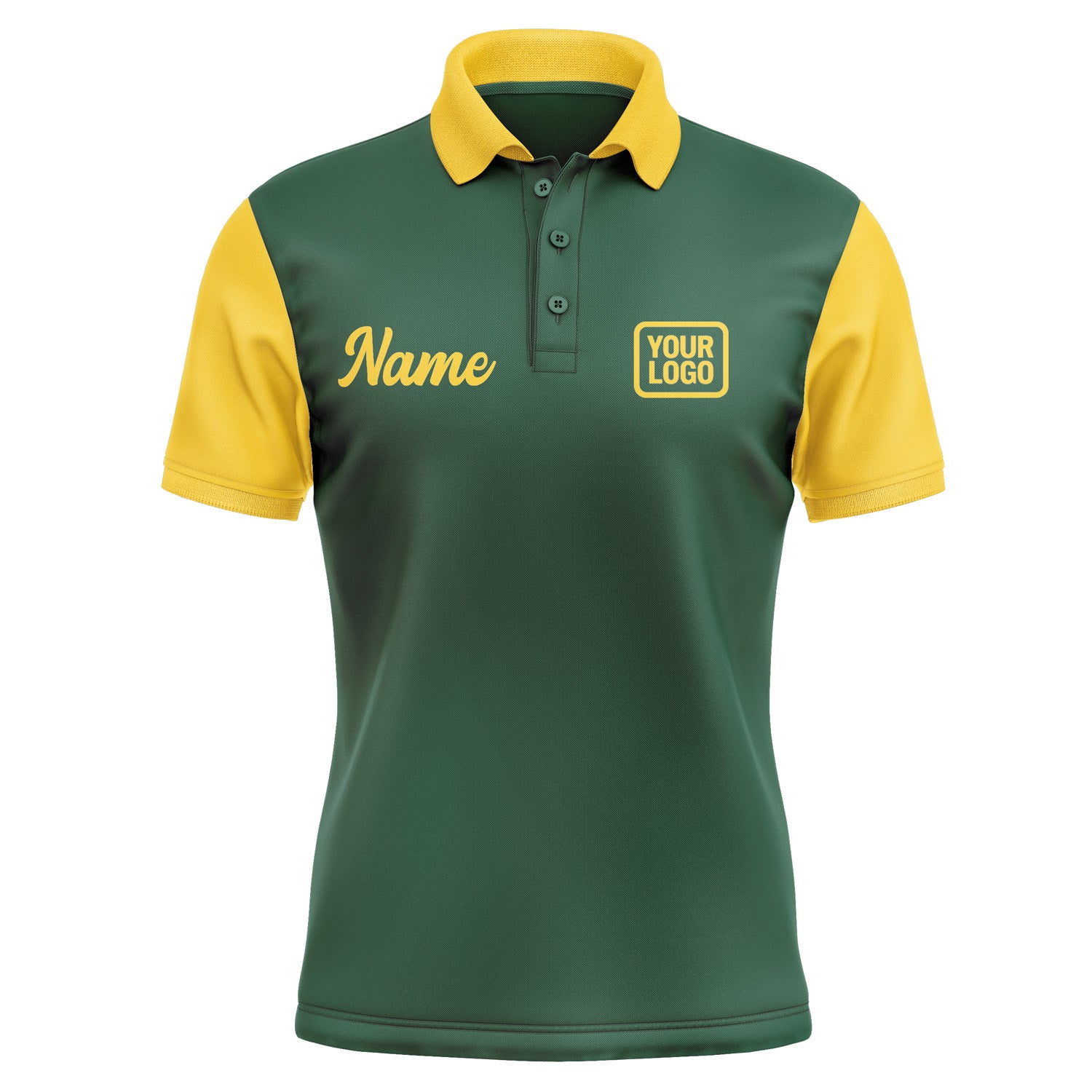 Custom Green Gold Short-Sleeve Polo Shirt PO053030B130