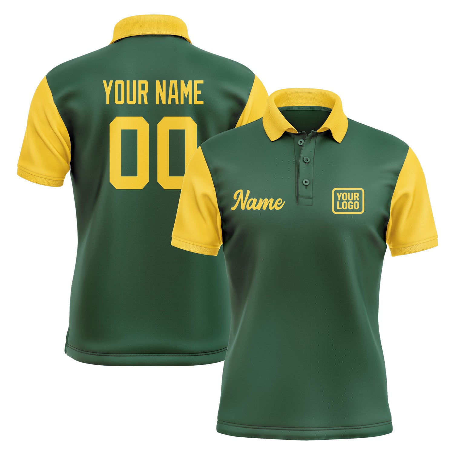 Custom Green Gold Short-Sleeve Polo Shirt PO053030B130
